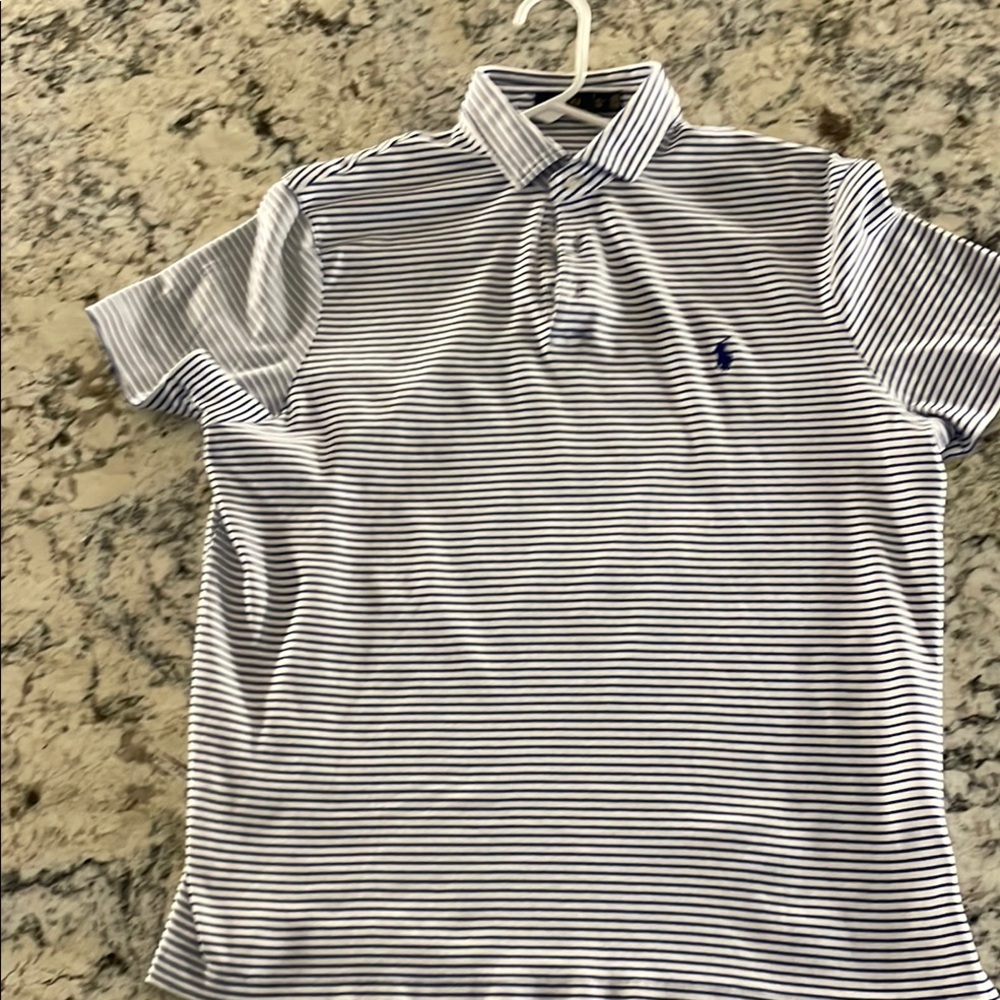 Ralph Lauren Men’s Classic Stripe Polo Shirt - White & Navy